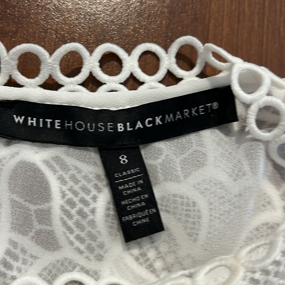 Elegant White Lace Flutter Sleeve Top - Picture 6 of 9